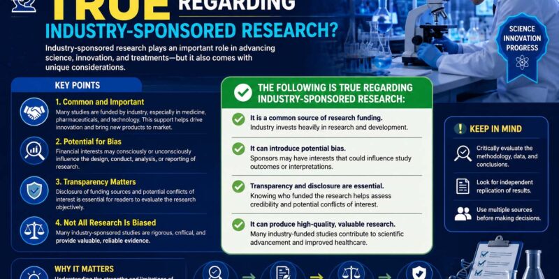 which of the following is true regarding industry-sponsored research?