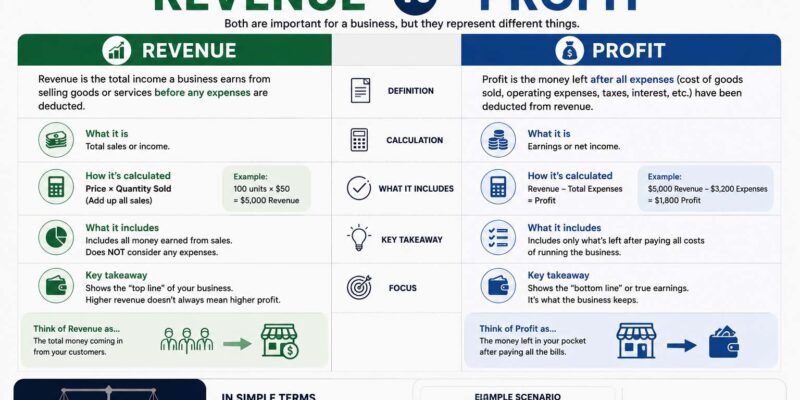 difference between revenue and profit