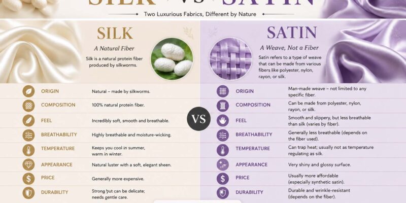 difference between silk and satin