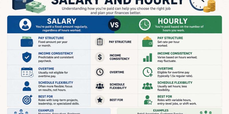 difference between salary and hourly