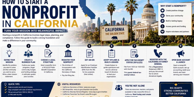 how to start a nonprofit in california